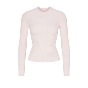 SKIMS, Cotton Jersey Long Sleeve, Barely Pink, XS